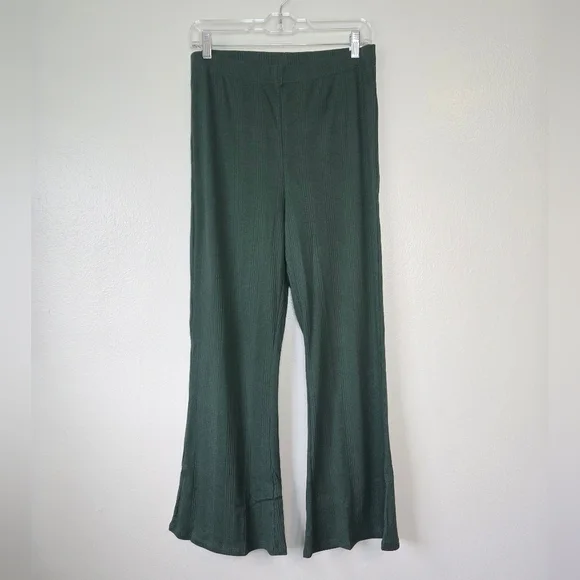 NWT Aerie Ribbed Ankle Flare Pants Green Size Large - Picture 4 of 6
